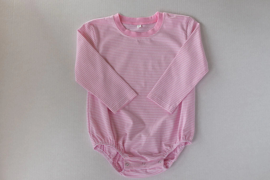 Long Sleeve Pink Striped Bubble