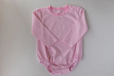 Long Sleeve Pink Striped Bubble