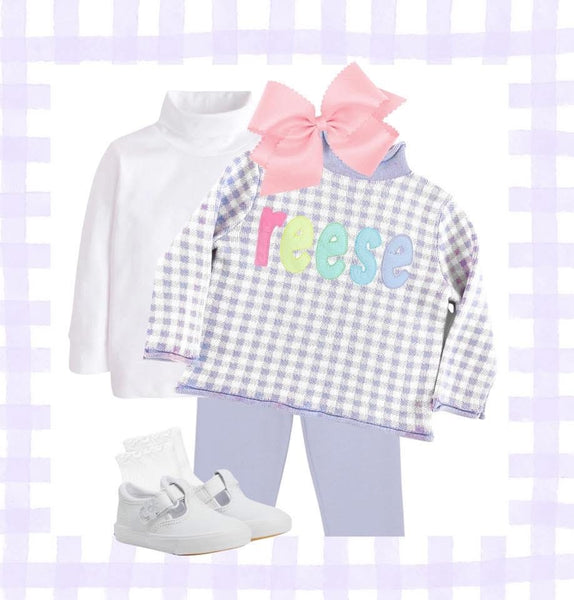 Purple Gingham Sweaters