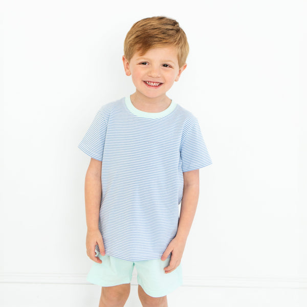 Avery Short Set - Mint and Grey