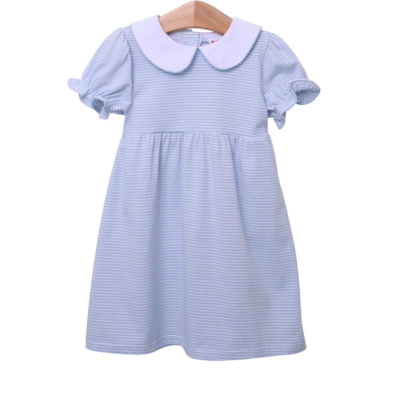 Charlotte Collared Striped Dress - Light Blue
