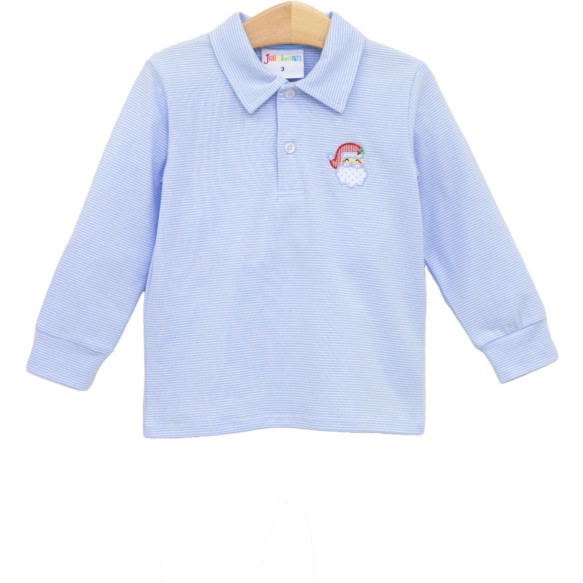 Ho Ho Ho Blue Long Sleeve Polo (Preorder)