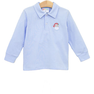 Ho Ho Ho Blue Long Sleeve Polo (Preorder)