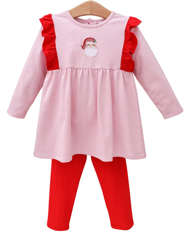Ho Ho Ho Ruffle Pant Set Pink (Preorder)