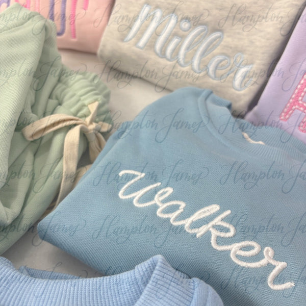 Jogger Sets (Preorder) with Embroidery