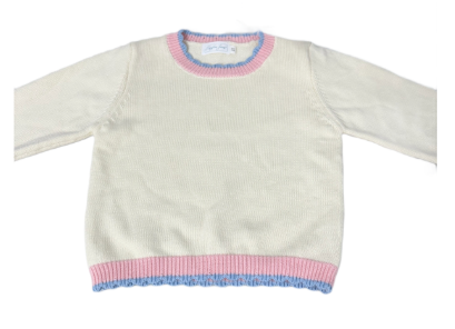 Sweater with Pink/Blue Trim