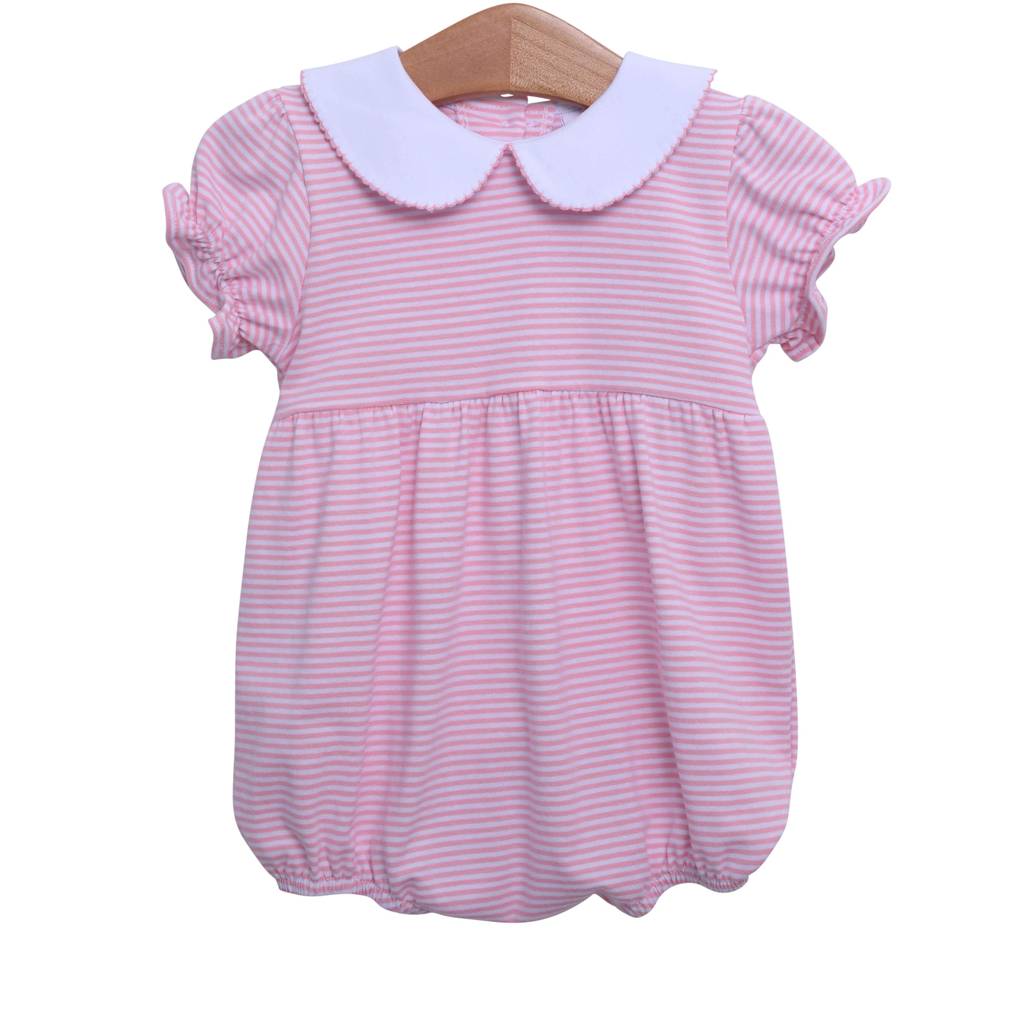 Charlotte Collared Striped Bubble - Pink