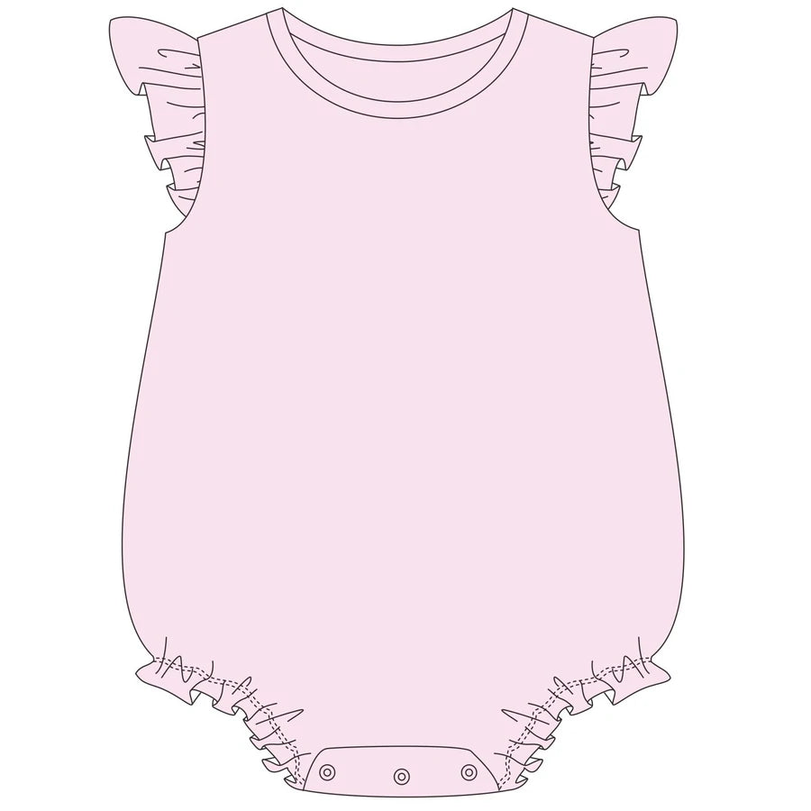 Solid Flutter Sleeve Bubbles - Light Pink