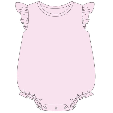 Solid Flutter Sleeve Bubbles - Light Pink