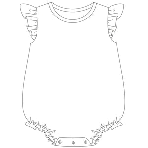 Solid Flutter Sleeve Bubbles - White