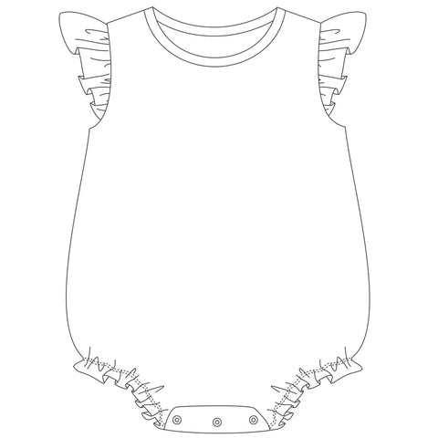 Solid Flutter Sleeve Bubbles - White