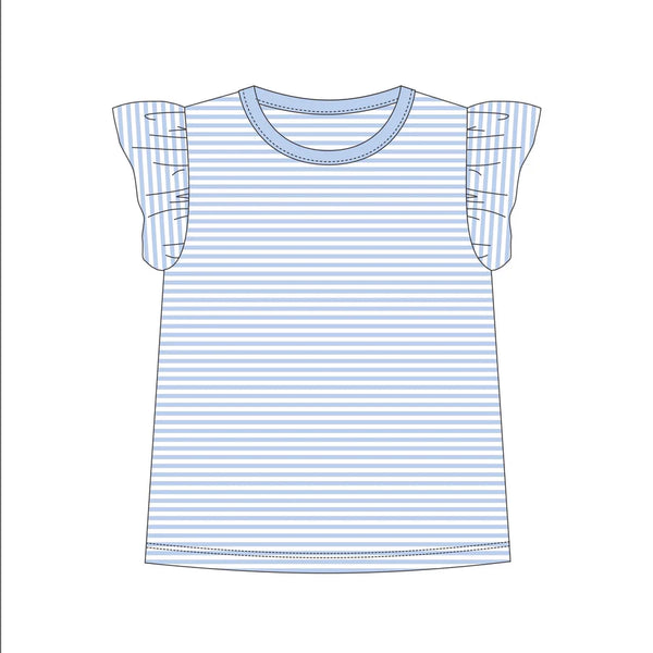 Flutter Sleeve Striped Shirt
